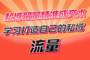 私域留量精准成交术，学习打造自己的私域流量