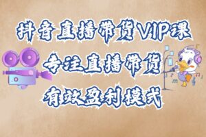 抖音直播带货VIP课，专注直播带货有效盈利模式