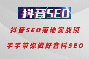 抖音SEO落地实战班，手‬手带你做好音抖‬‬SEO