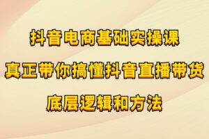 抖音电商基础实操课，真正带你搞懂抖音直播带货底层逻辑和方法
