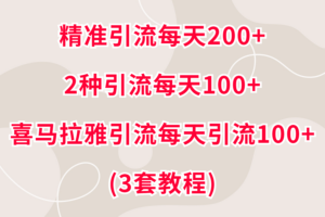 精准引流每天200+2种引流每天100+喜马拉雅引流每天引流100+(3套教程)无水印