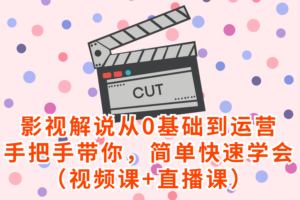 影视解说从0基础到运营，手把手带你，简单快速学会（视频课+直播课）