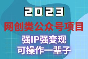 2023网创类公众号项目，强IP强变现，可操作一辈子